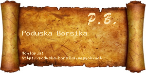 Poduska Borsika névjegykártya